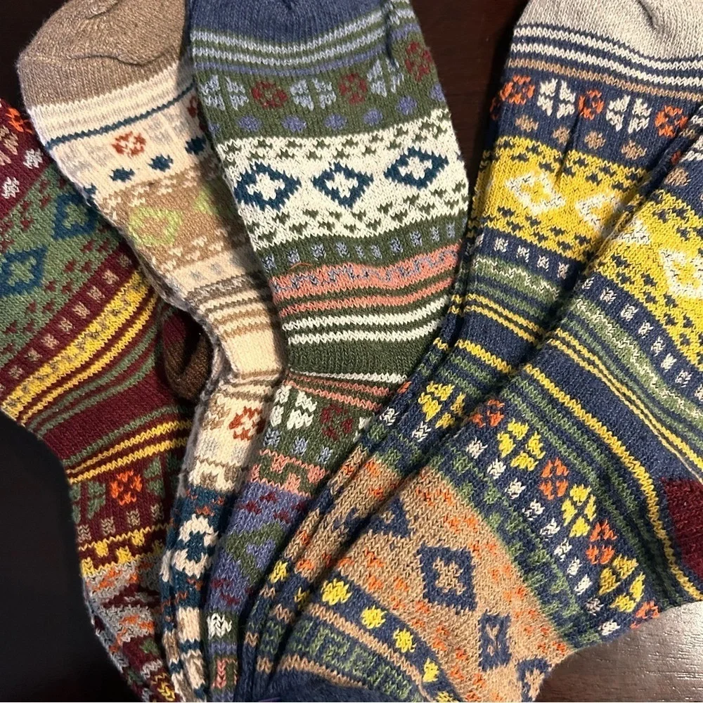 Boho Multicolor Patterned Socks Set OS